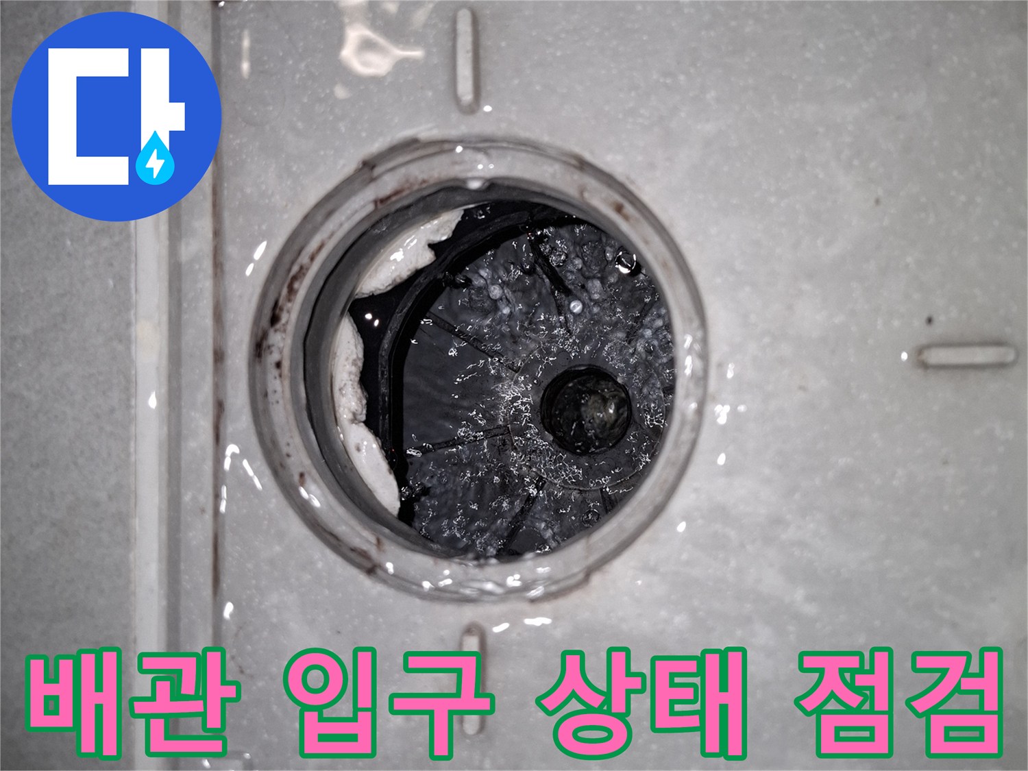 누수-원인을-파악하기-위한-배수구-근접촬영