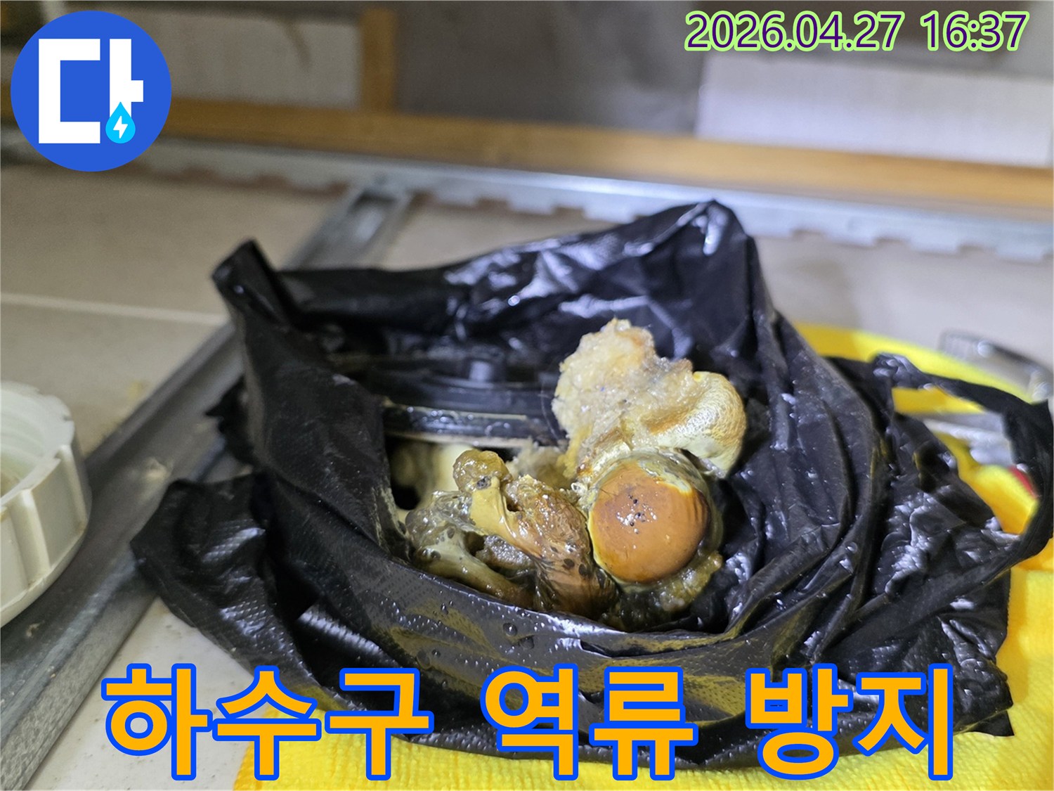 전문-장비로-배관에서-제거한-끈적한-기름-슬러지와-오물-덩어리입니다