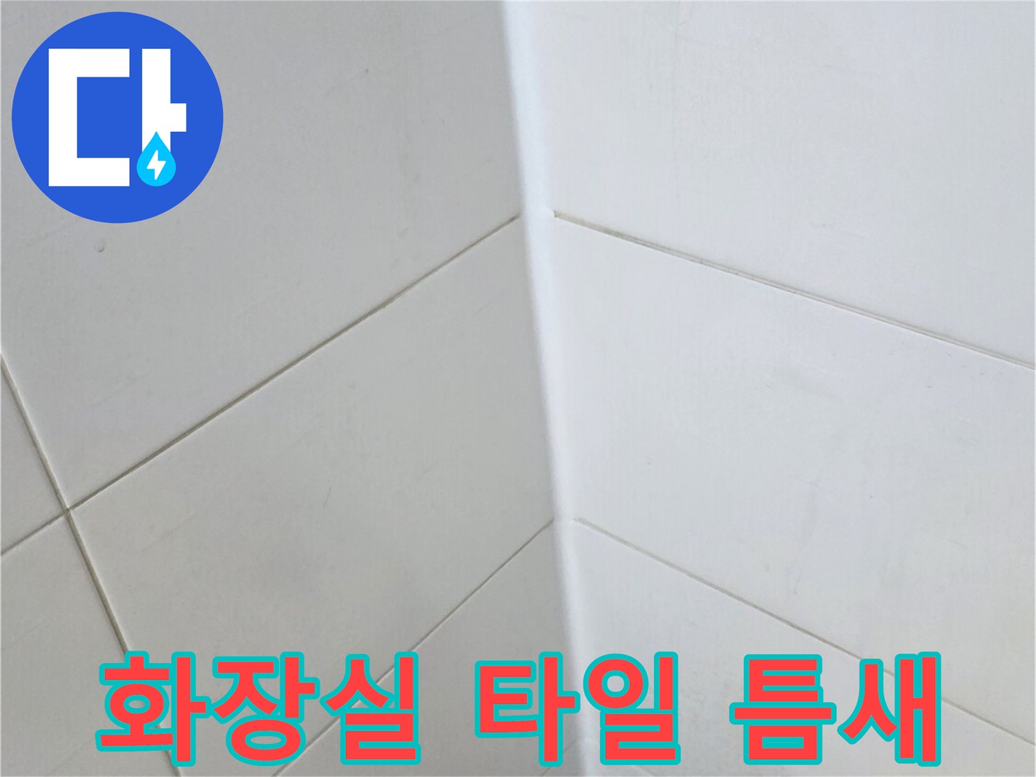 양주 화장실-타일 사이 틈새와 배수구 주변 모습