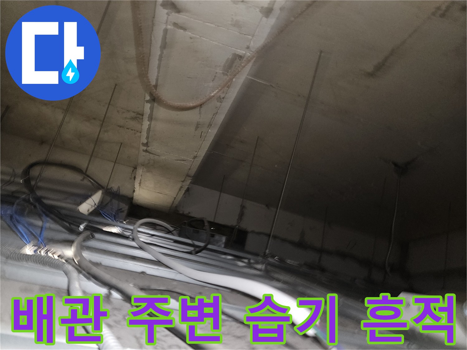 천장-배관-주변의-물샘-및-얼룩-상태