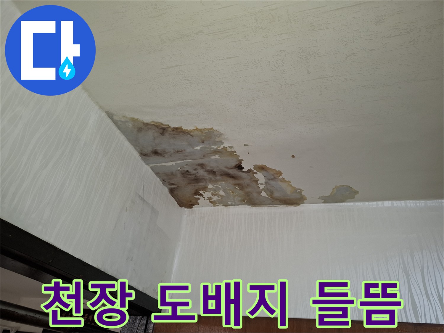 물샘-증상으로-인한-천장-도배지-들뜸