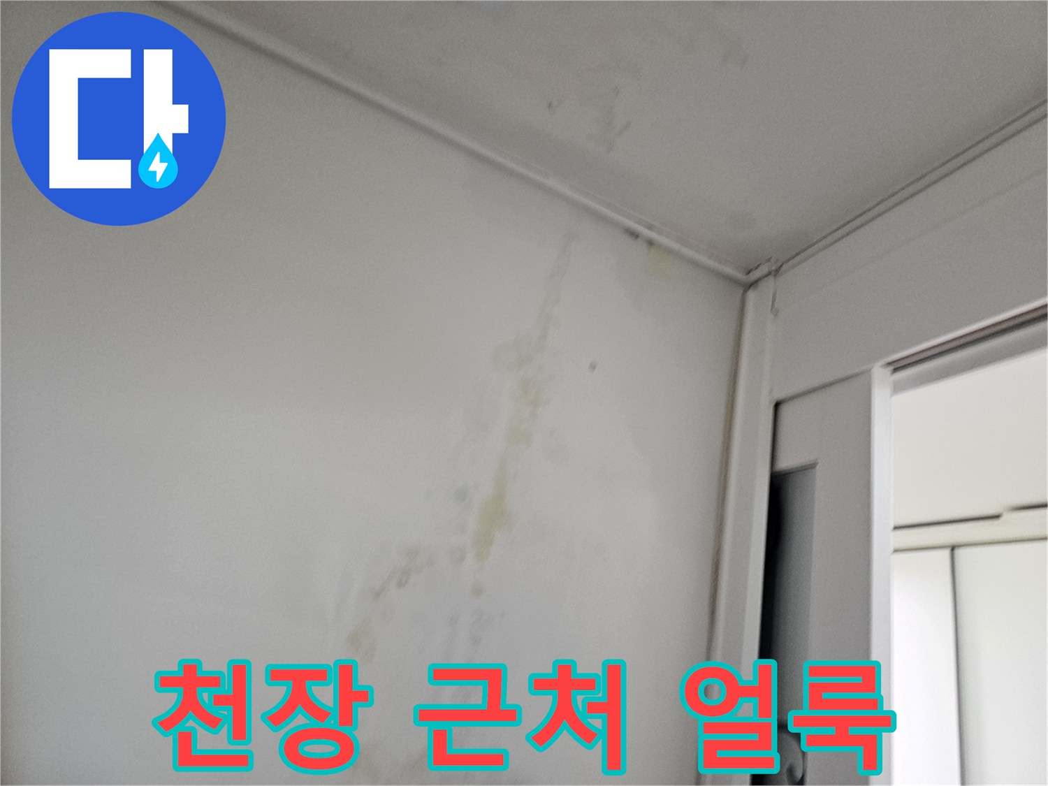천장-벽면-경계의-누수-변색-부위