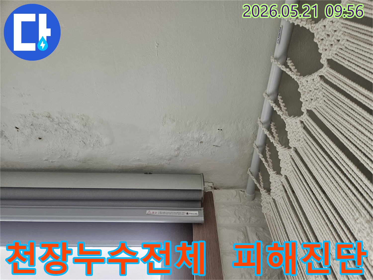 천장-전반에-걸쳐-나타난-누수-피해-상황을-종합적으로-보여주는-사진