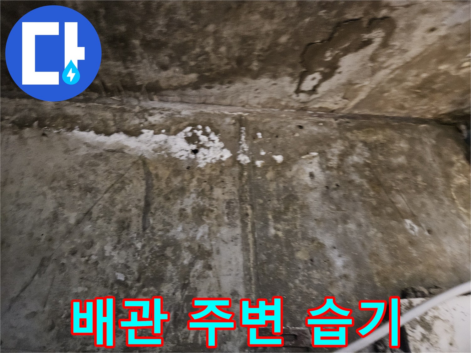 물샘 흔적이 남은-아파트 천장 콘크리트 부위