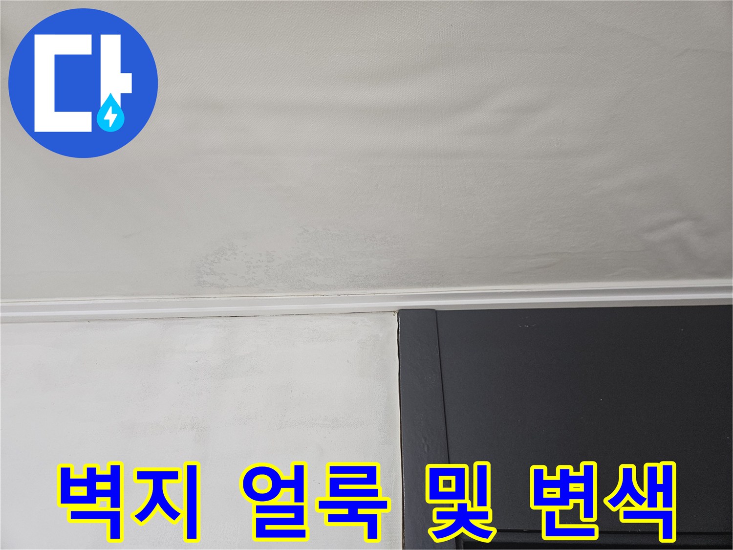 천장 벽면 오염 - 누수로 인한 불규칙한 얼룩 현상