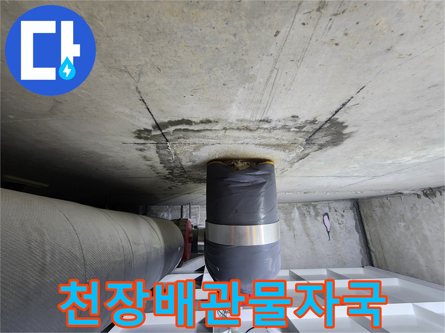 용인-수지-화장실-천장-배관-주위-누수-흔적