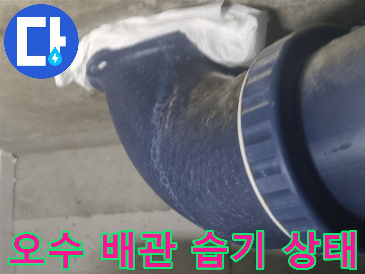파란색-오수-배관-주변의-젖은-모습