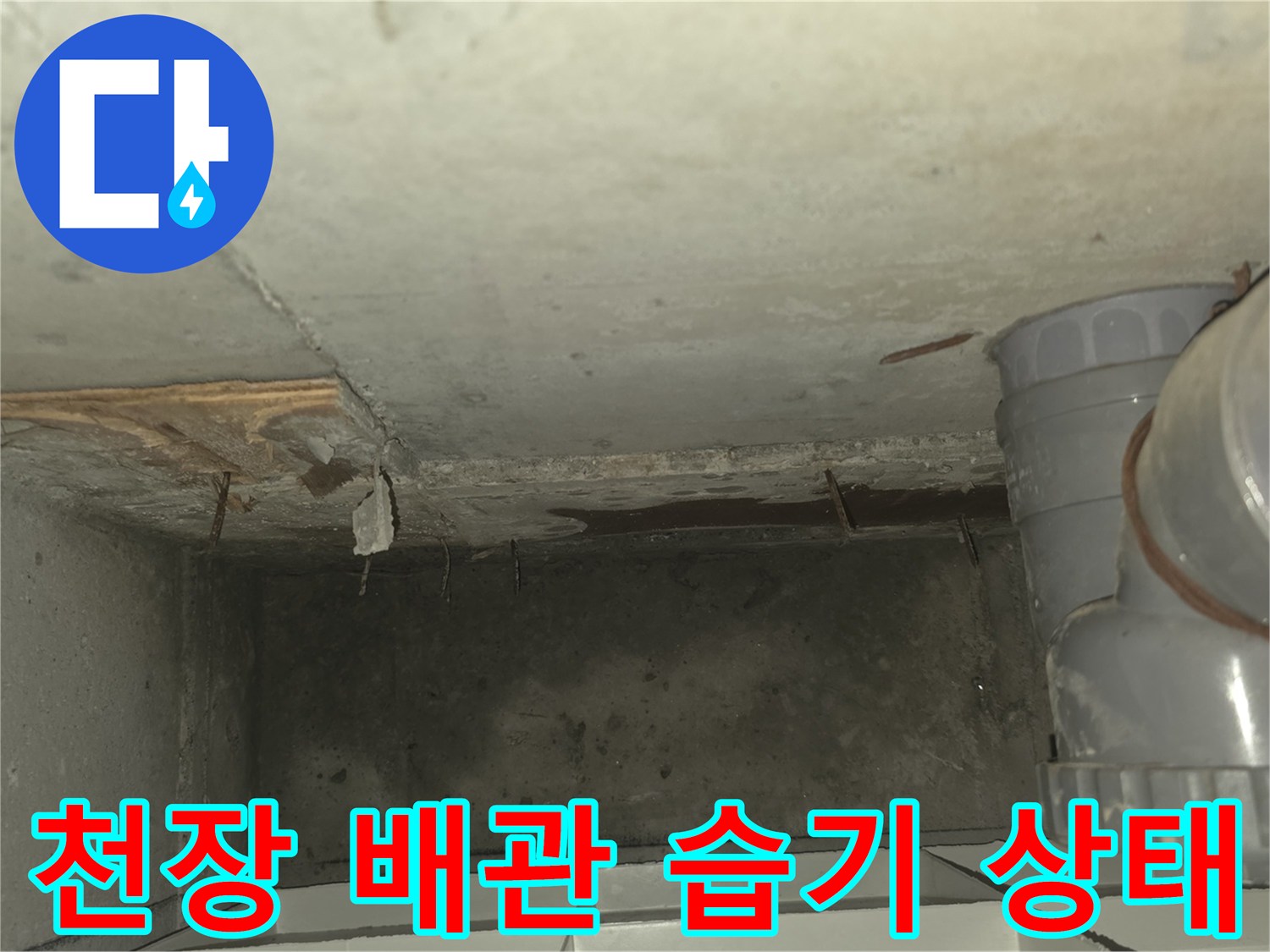 천장-내부-배관-주변의-젖음-현상-기록