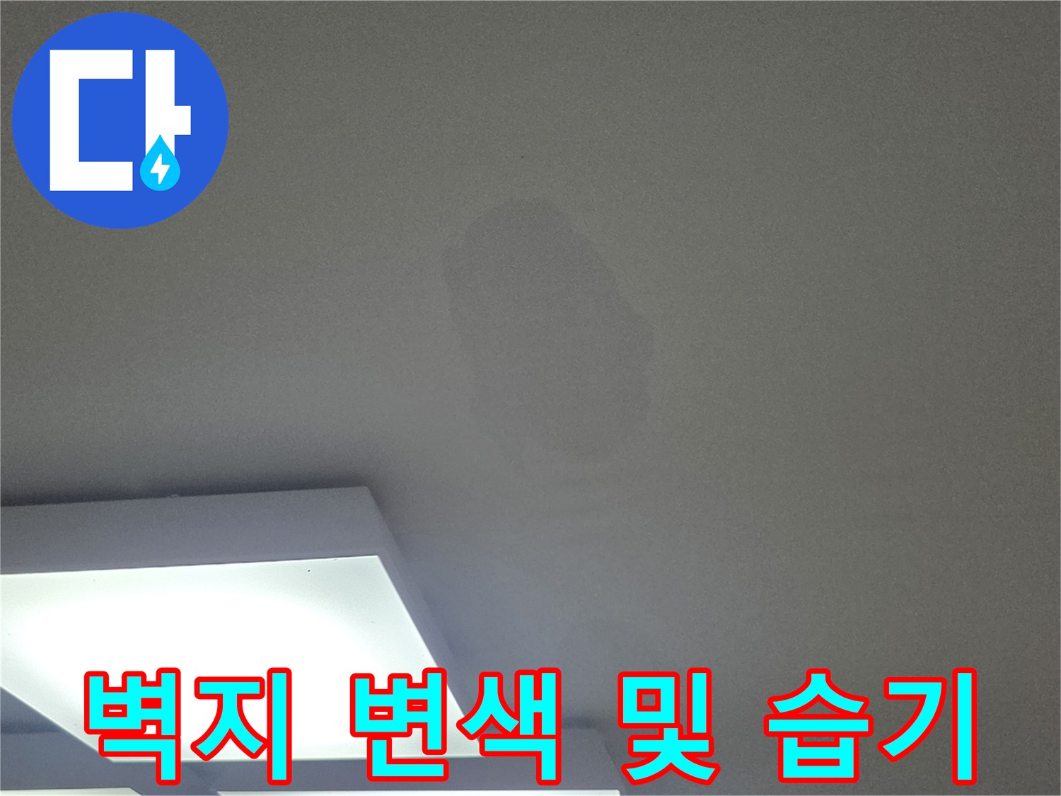 천장-벽지가-습기로-인해-변색된-모습