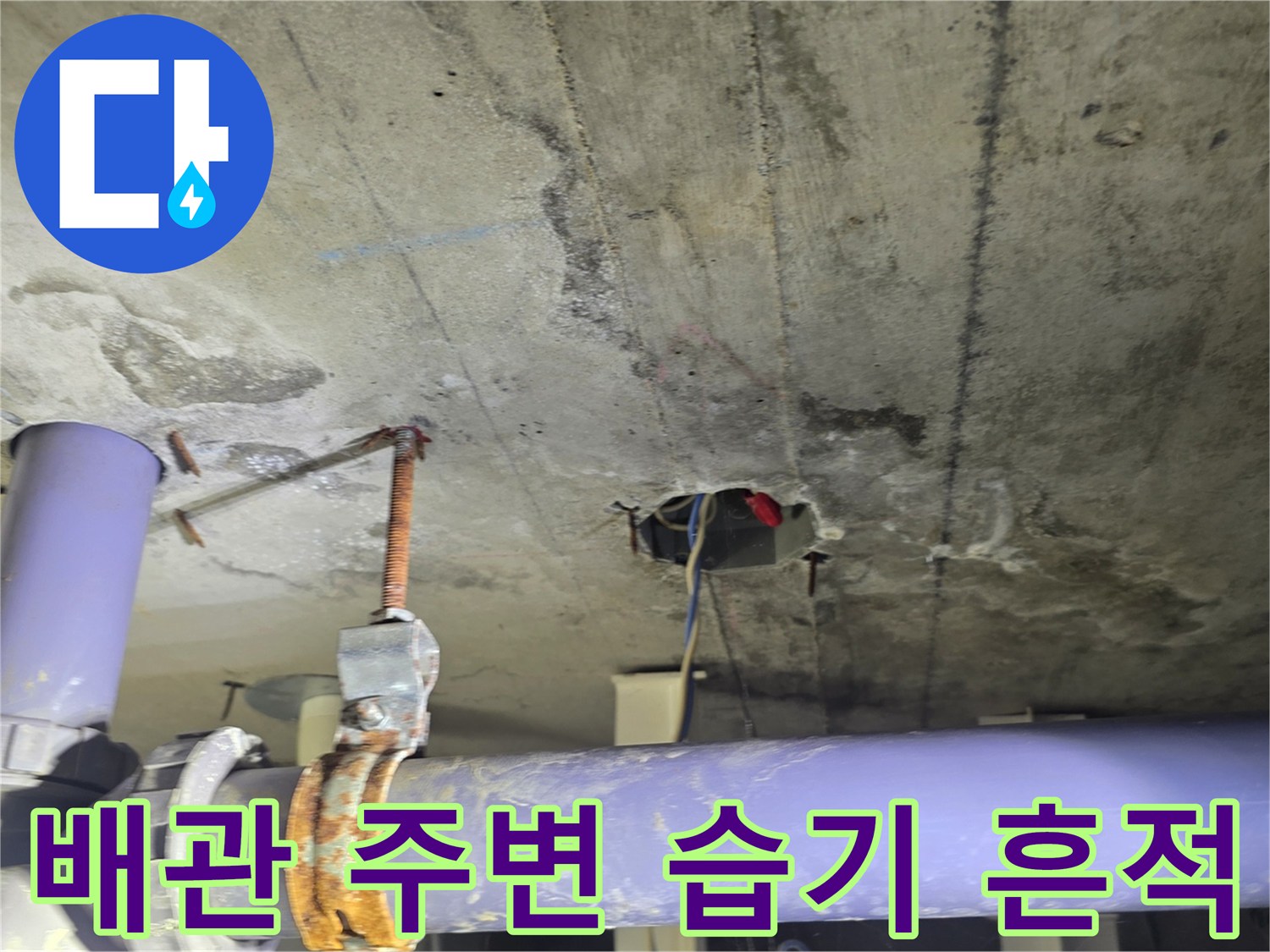 천장-배관-연결부-주변의-습기-및-얼룩