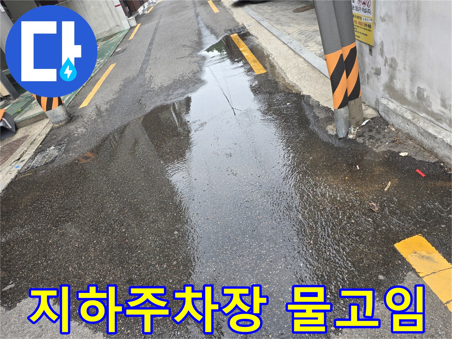 강서구 지하주차장 바닥에 고인 물샘 현상