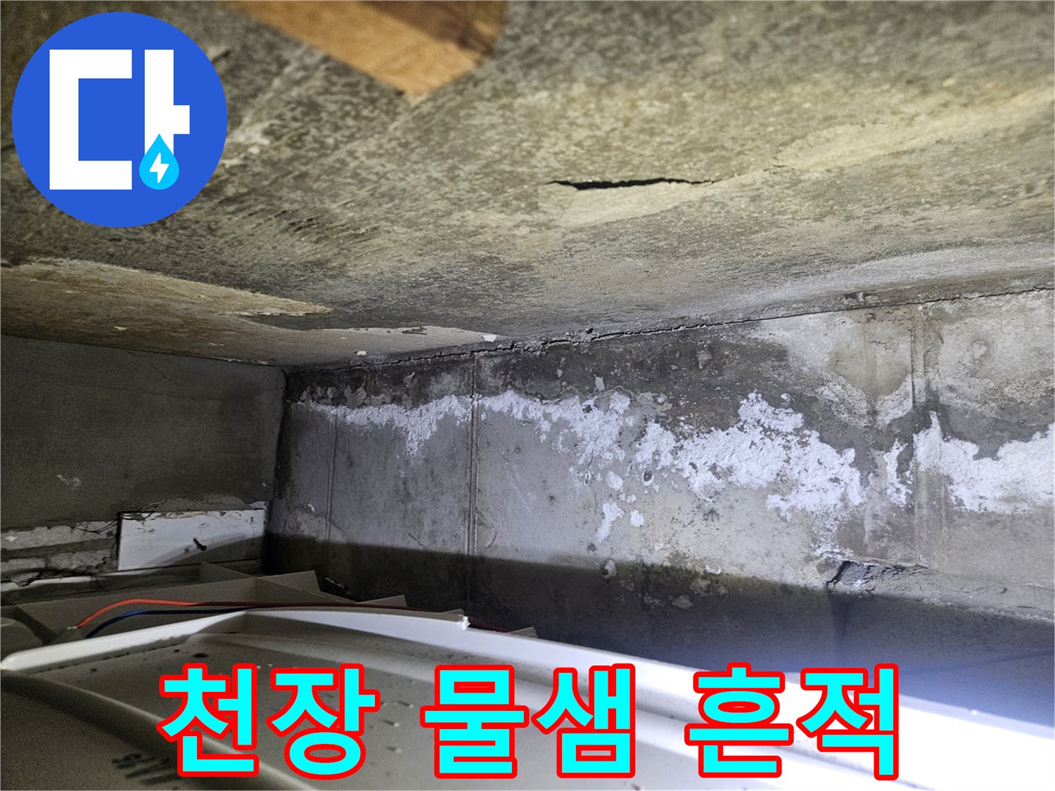 아파트-천장-콘크리트-표면-백화현상-및-변색-상태