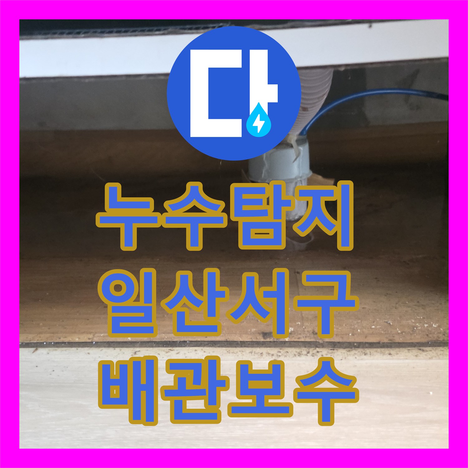 누수탐지 주방 싱크대 하단 배관 문제로 거실까지 물이 번진 현장 경기 고양시 일산서구 대화동