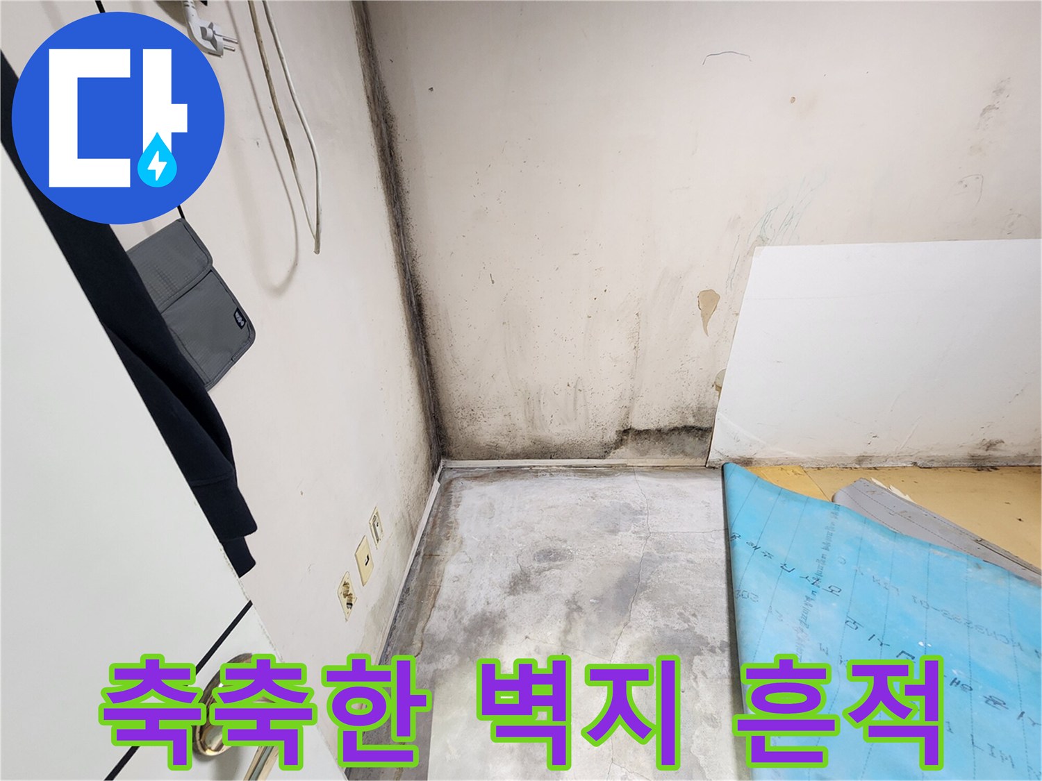 울산 학성동-물샘으로 인해 곰팡이가 번진 벽면 부위