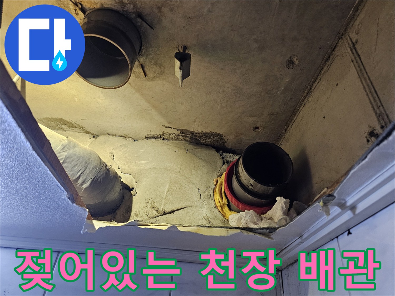 화장실-천장-내부-배관-주변-오염-상태