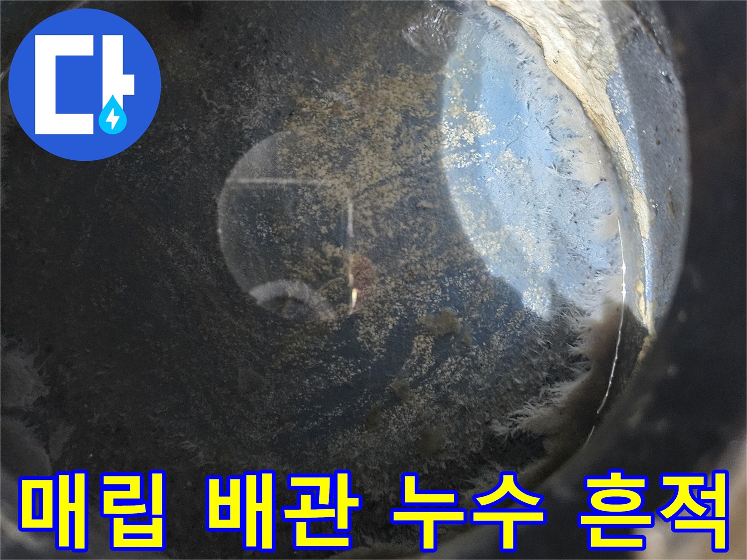 용인 처인구 현장-축축하게 젖은 매립 배관 연결 부위