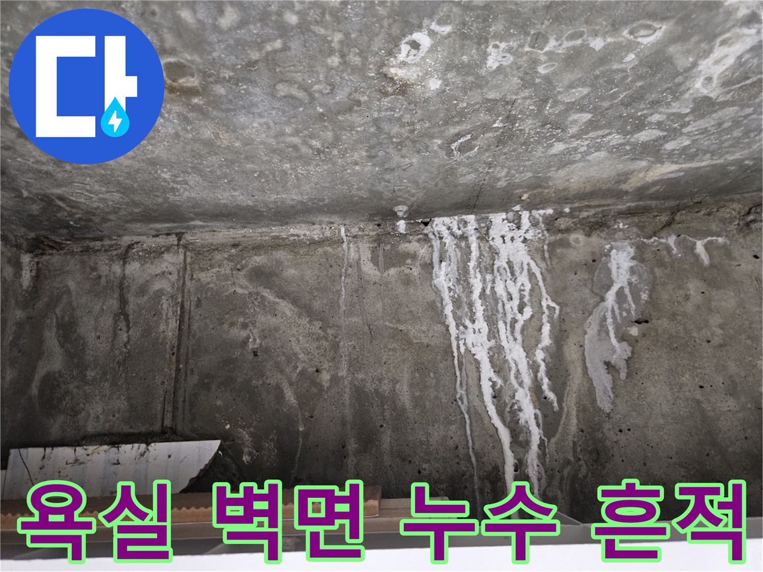 콘크리트 천장-하얗게 일어난 백화 현상