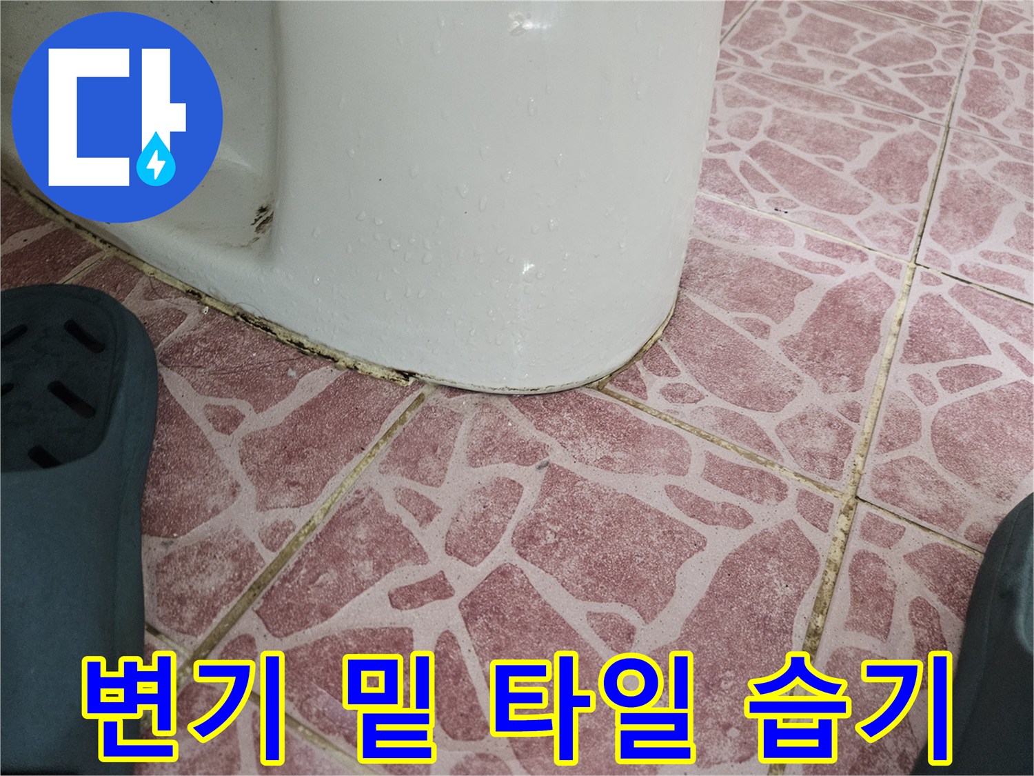 도봉구 화전동 현장 양변기 하단부의 물 고임 상태 이미지