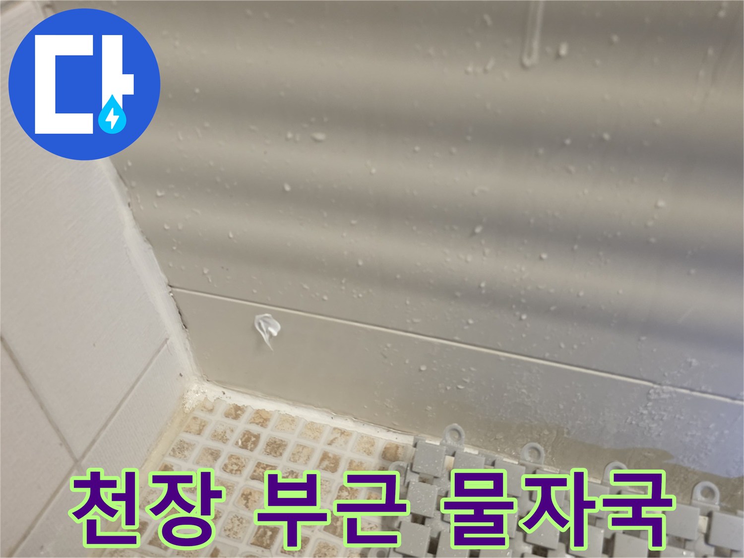 화장실 벽면-누수로 인한 젖음 현상