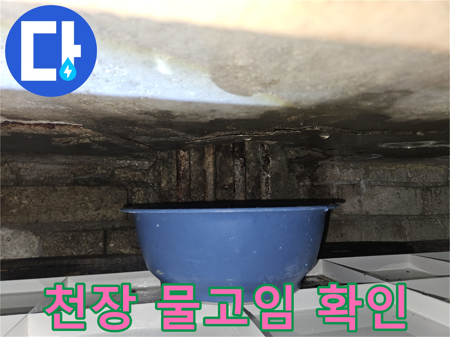 화장실-천장-배관-주변-물고임-상태