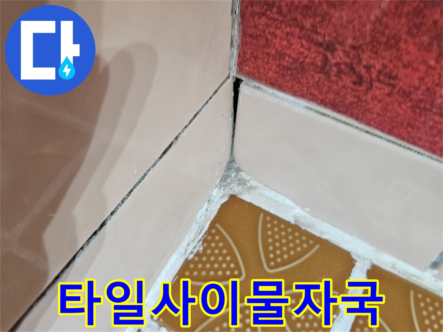 타일과벽면경계-누수흔적