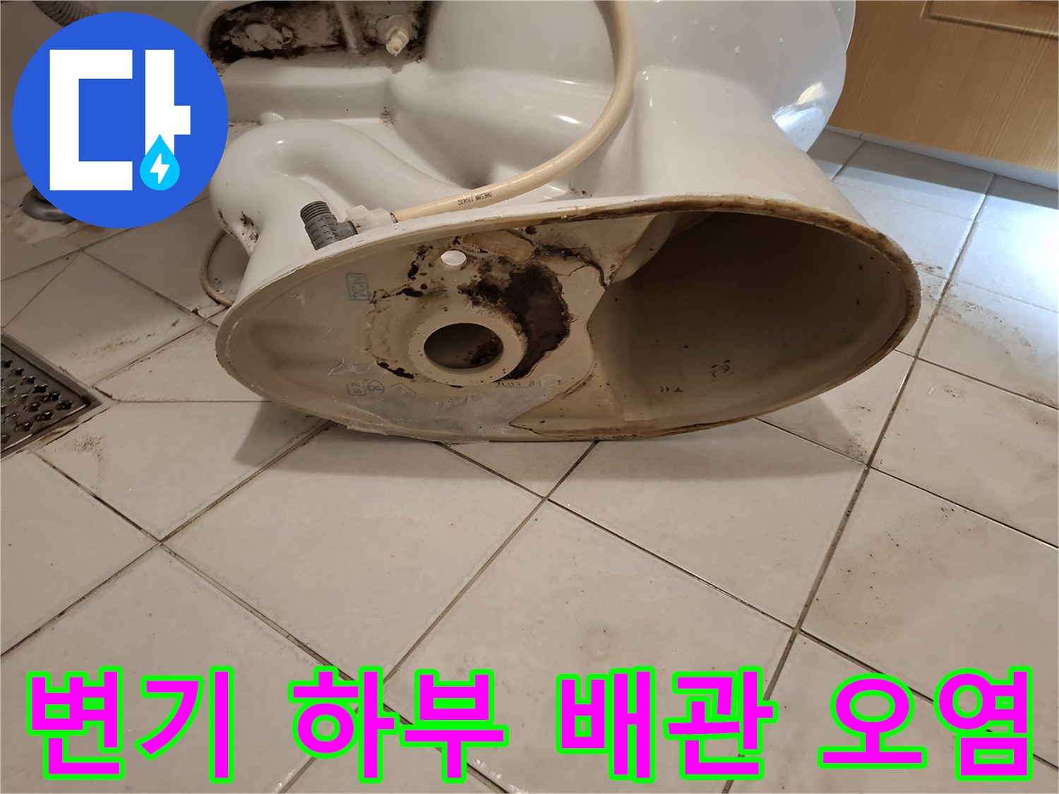 탈거된-변기-아래쪽-배관-주변의-검은색-오염물
