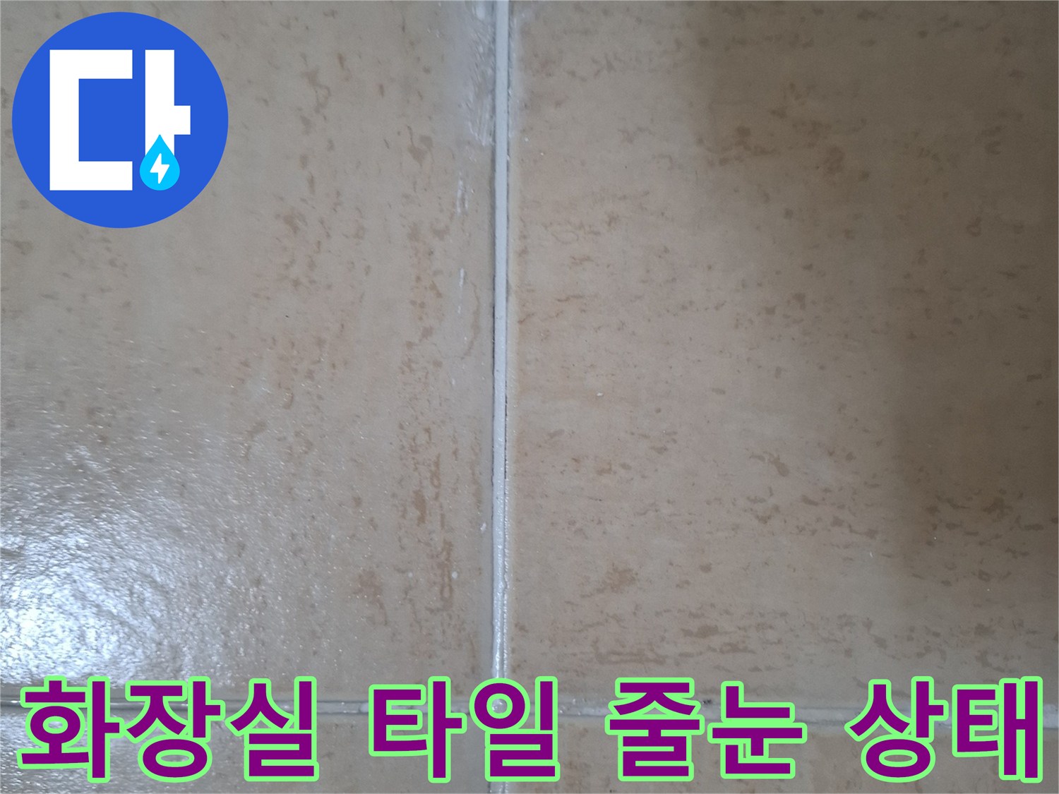 노원구 화장실-타일 줄눈 사이의 틈새와 상태를 촬영한 사진