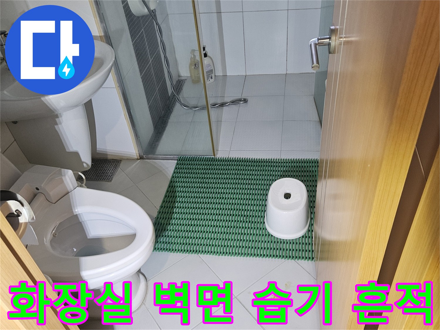 처인구 욕실-타일 틈새 변색된 부분 상세 촬영