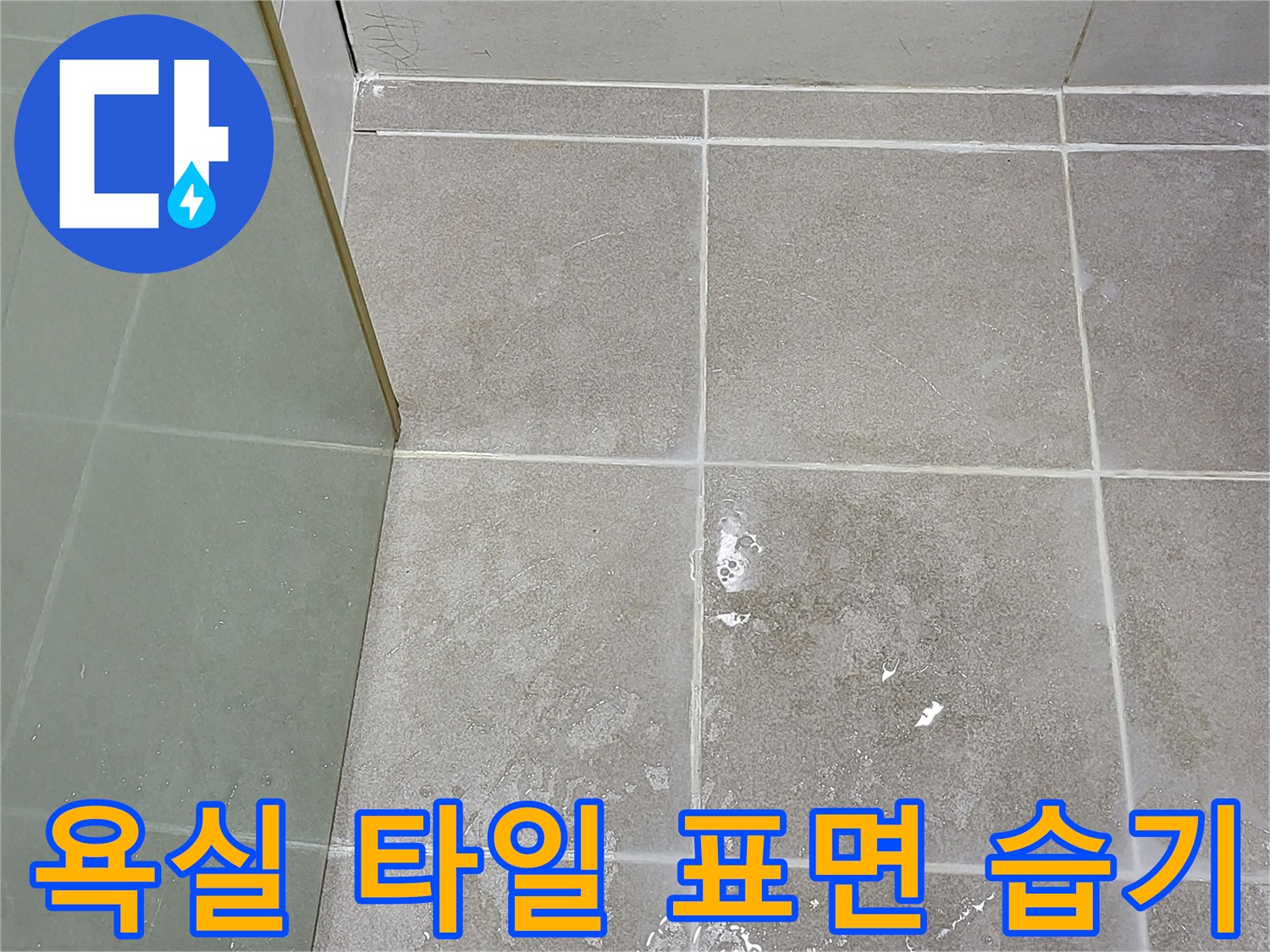 시흥 조남동 화장실-물기가 배어 나온 듯한 타일 표면 모습