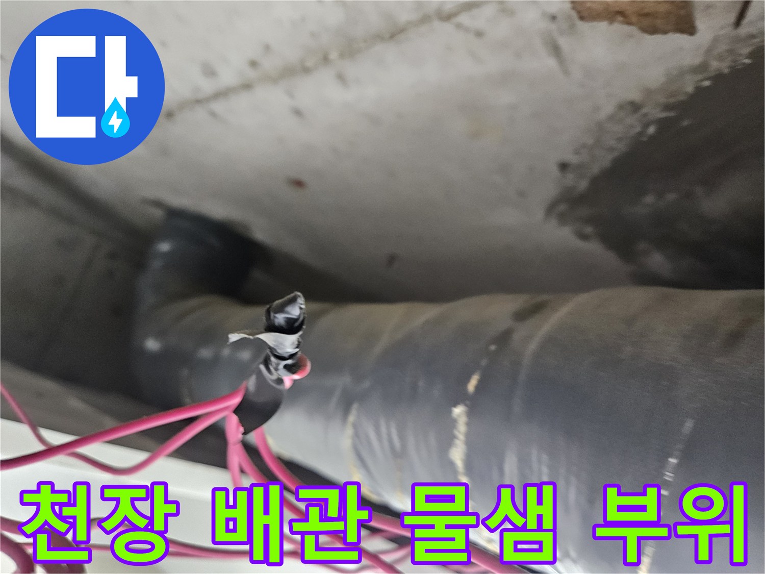 일산동구 화장실-천장 내부-배관 연결부 누수 흔적
