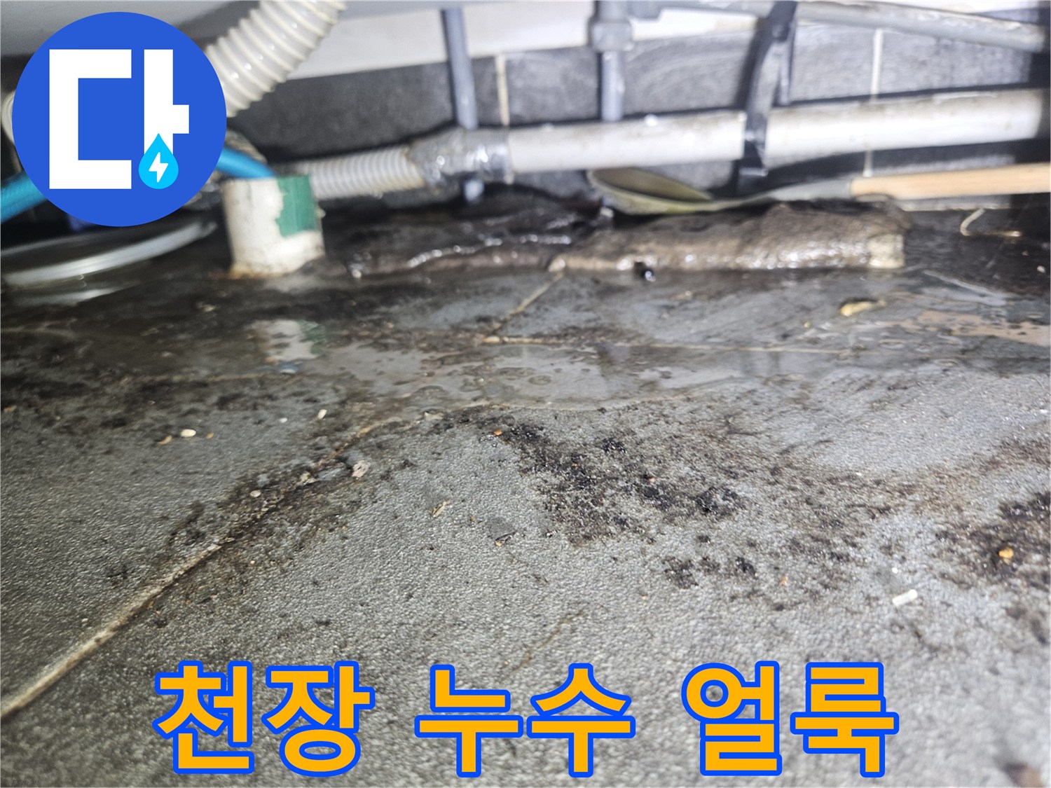 인천 미추홀구 주안동-천장 슬래브의 누수 흔적과 오염 상태