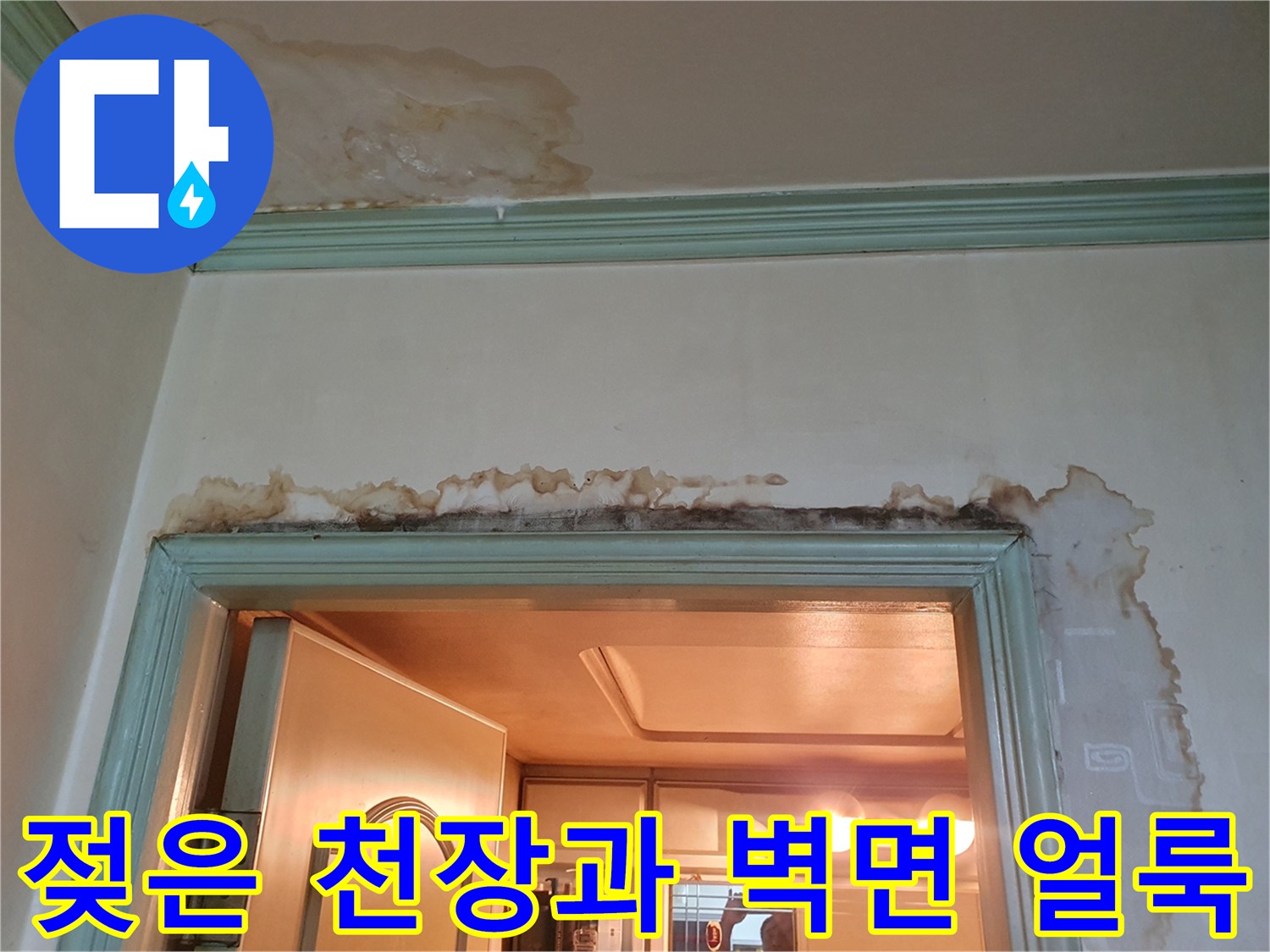 아랫집 욕실 입구-천장 및 벽면 젖음 현상