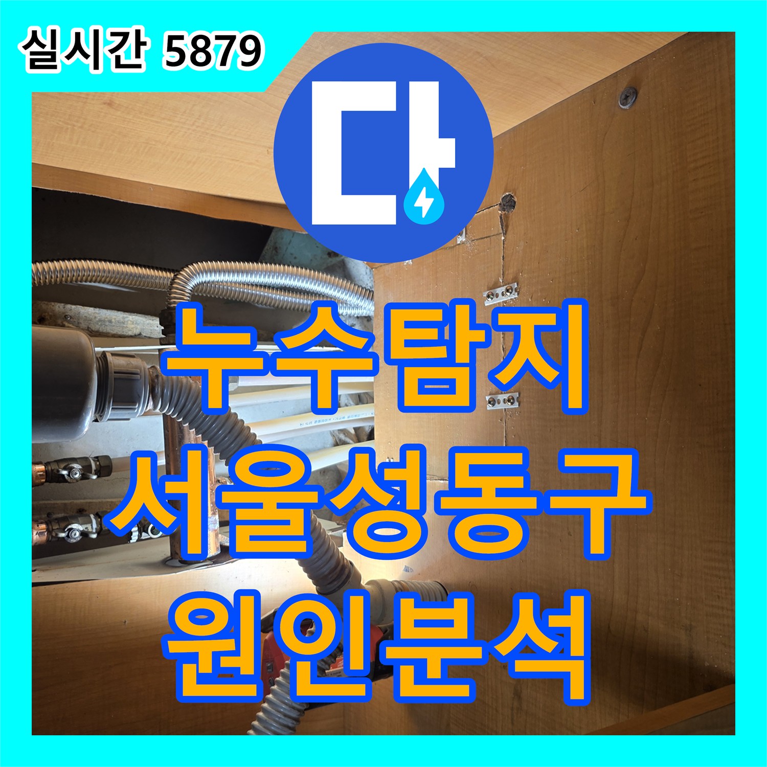 누수탐지 아랫집 거실 천장 곰팡이 재발 원인을 싱크대 하단 배관에서 찾아 수리한 서울 성동구 응봉동 사례