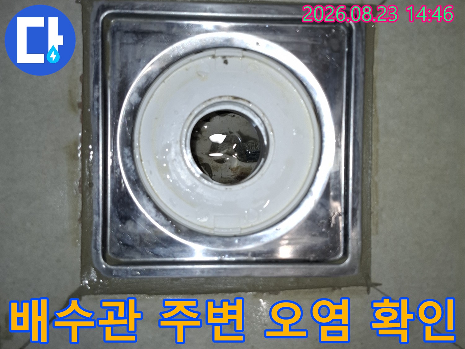 세탁실-배수구-트랩-내부-이물질-및-오염-상태