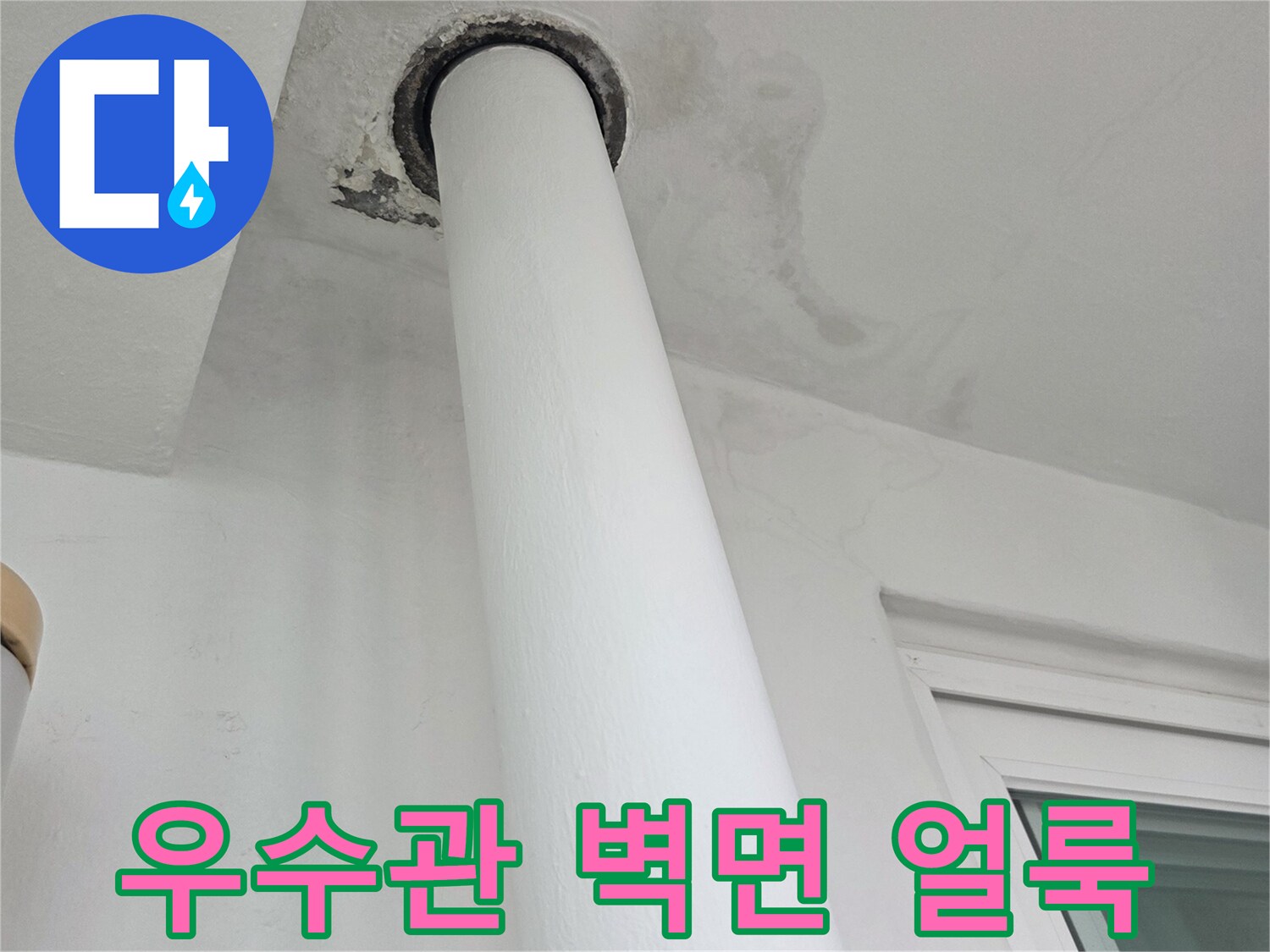 우수관-배관-주변의-축축한-벽면-상태