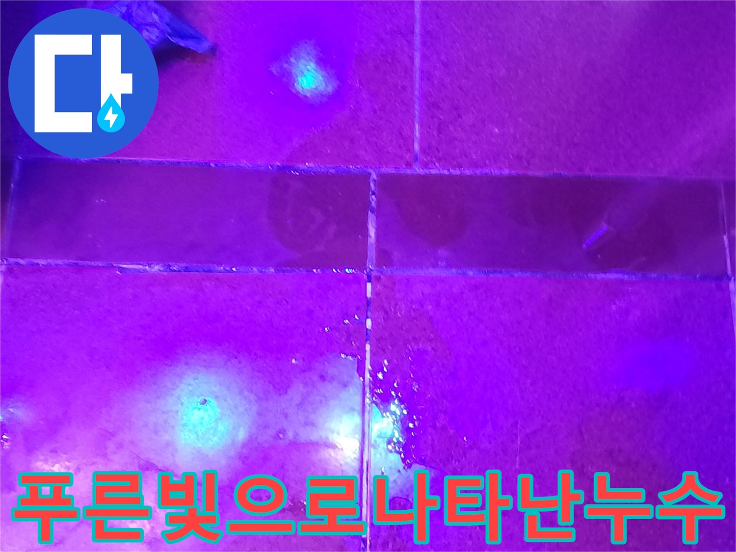 자외선-랜턴-사용-시-발견된-푸른색-물샘-흔적
