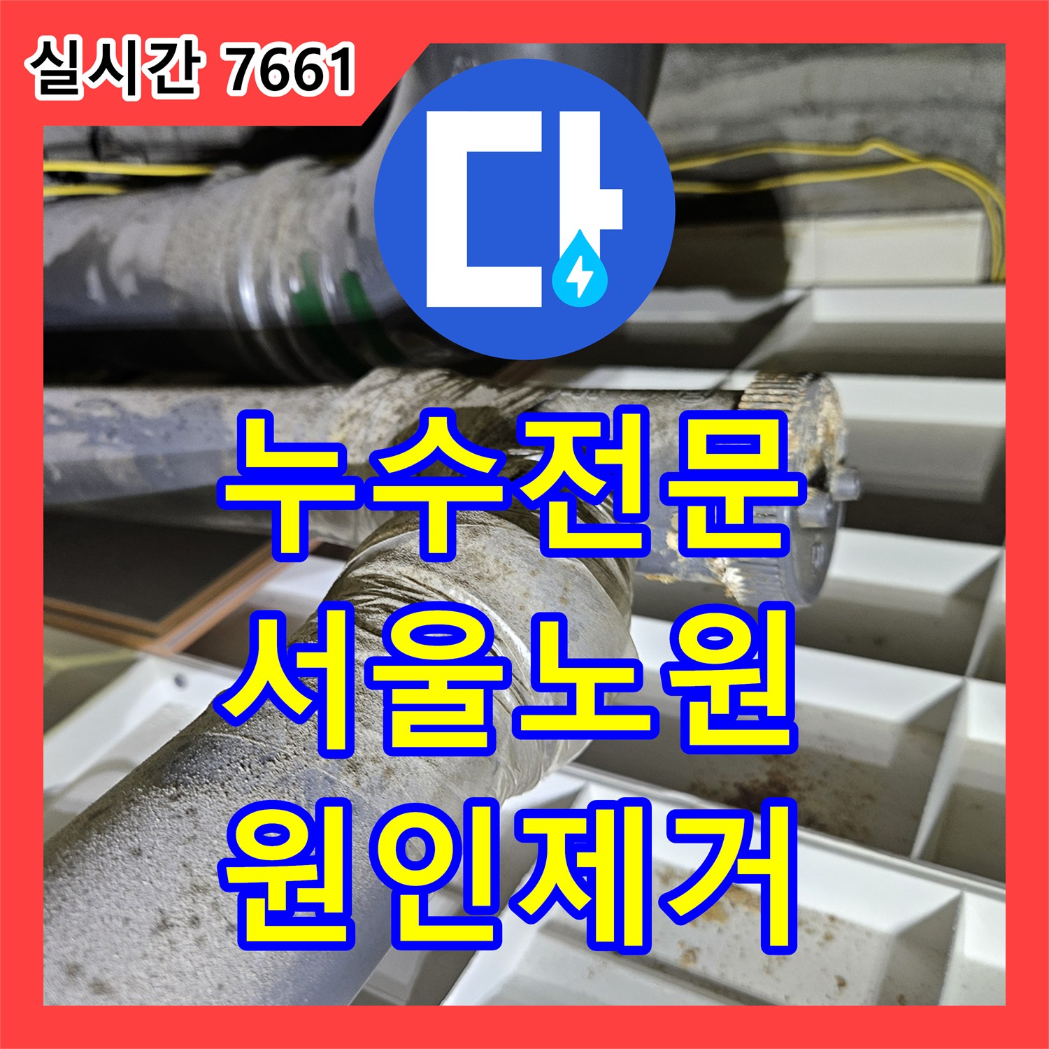 누수전문 서울 노원구 상계동 다용도실 천장 누수가 거실까지 이어진 원인을 분석하고 방수한 과정