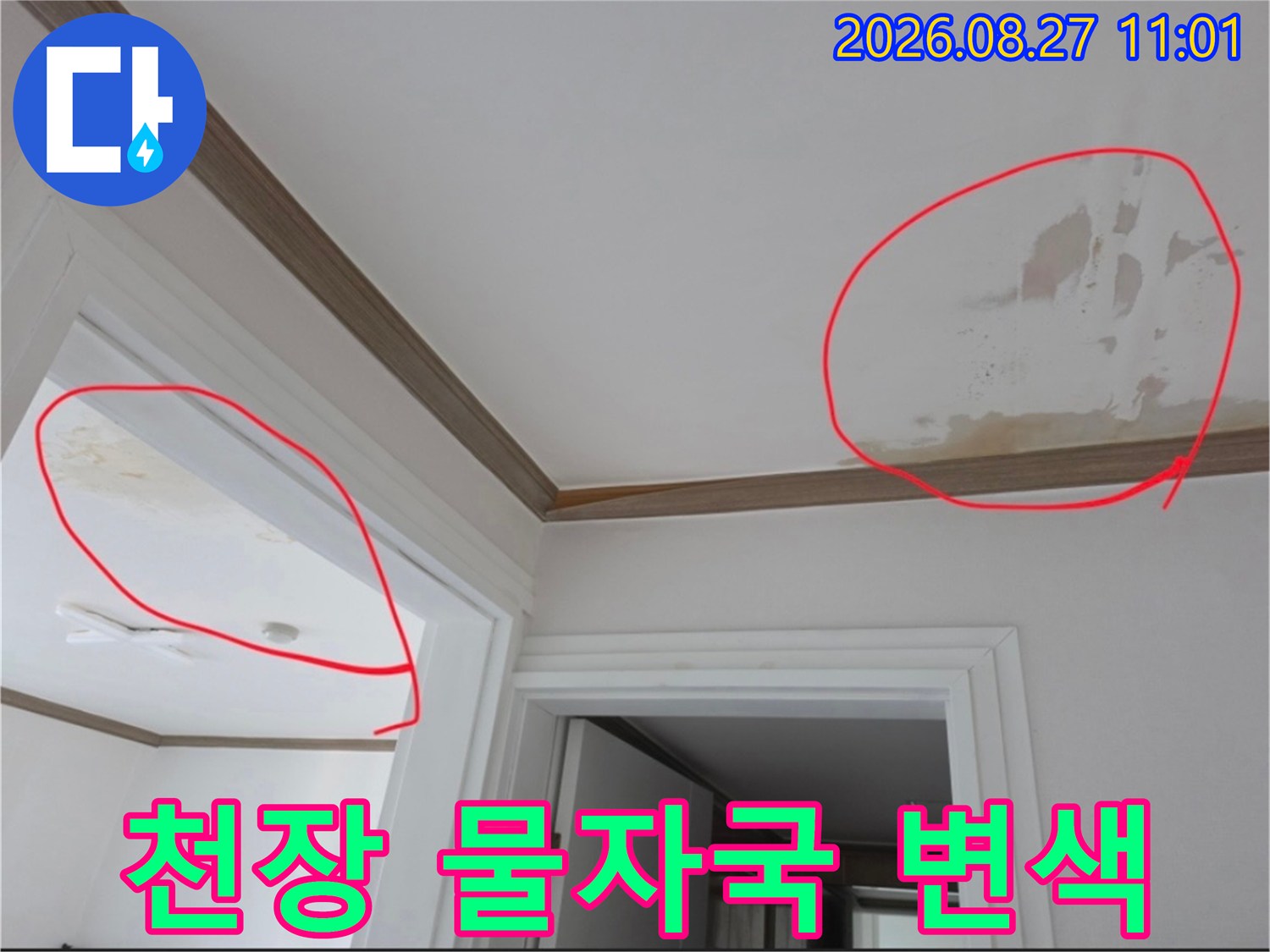 금산읍 아파트-천장 벽면의 누수 오염 및 얼룩