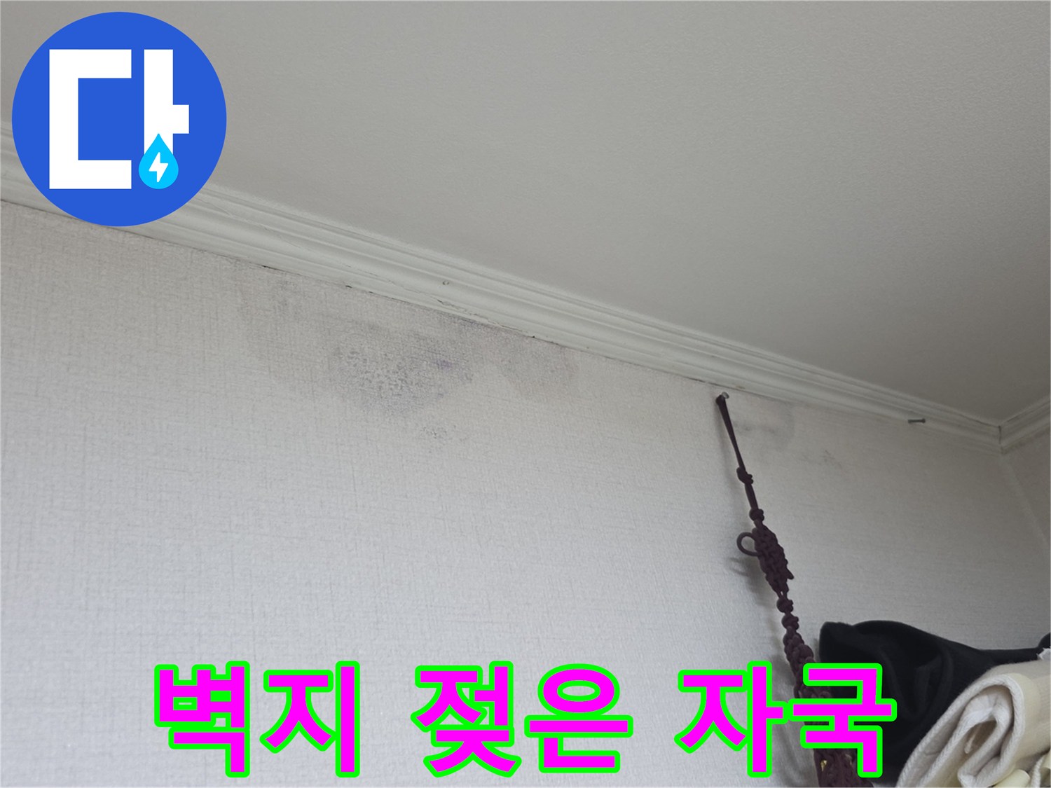천장-몰딩-부근-벽지-얼룩-및-습기-확인