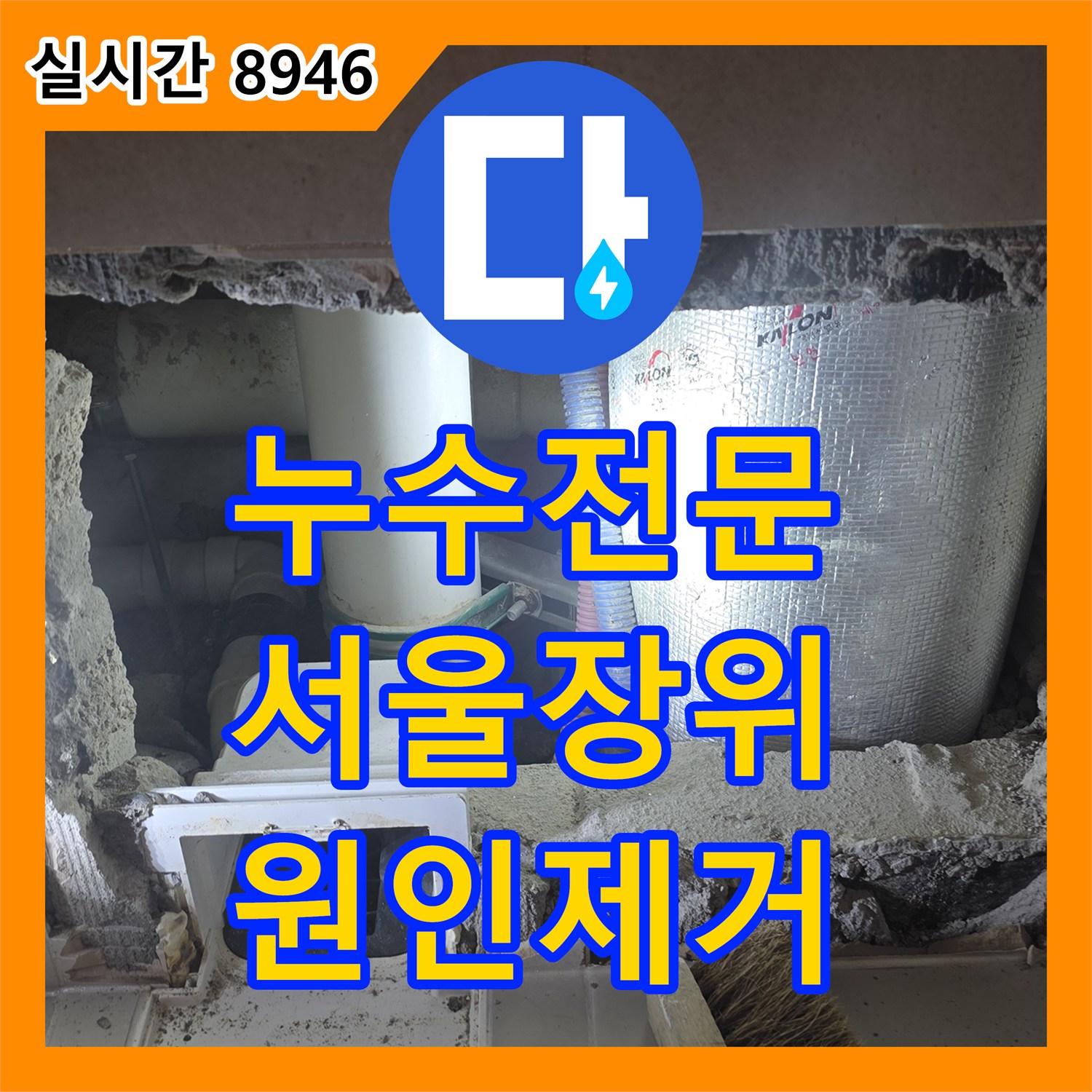 누수전문 안방 화장실 분기 배관의 균열을 찾아내어 타 세대 피해를 막은 공사 과정 서울 성북구 장위동