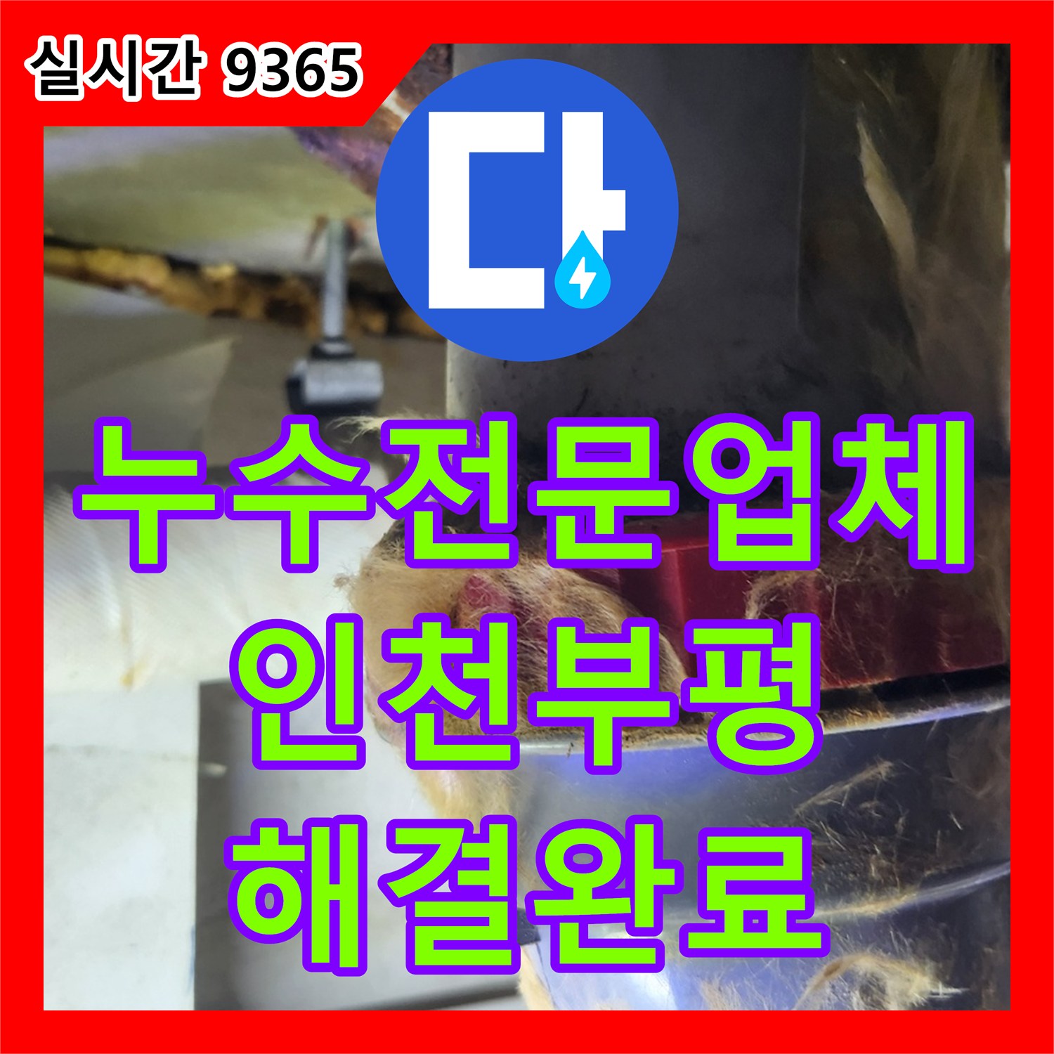 누수전문업체 화장실 천장에서 발견된 배관 연결 부위 누수를 내시경으로 진단하고 해결한 인천 부평구