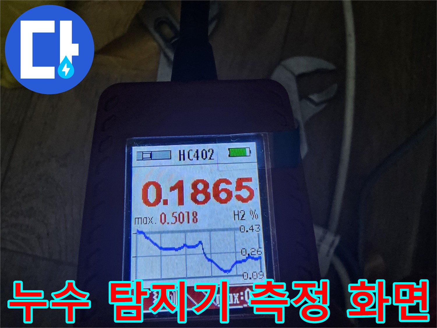 배관의 미세한 누수를 찾기 위해 사용되는 가스 탐지 수치입니다.