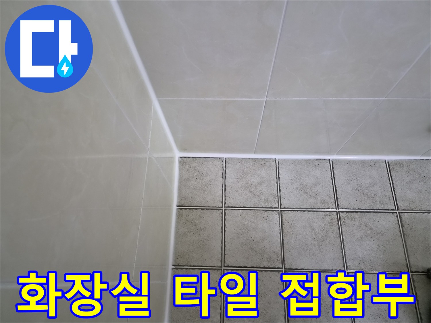 화장실 벽면과 바닥 타일이 만나는 접합부 상태 확인