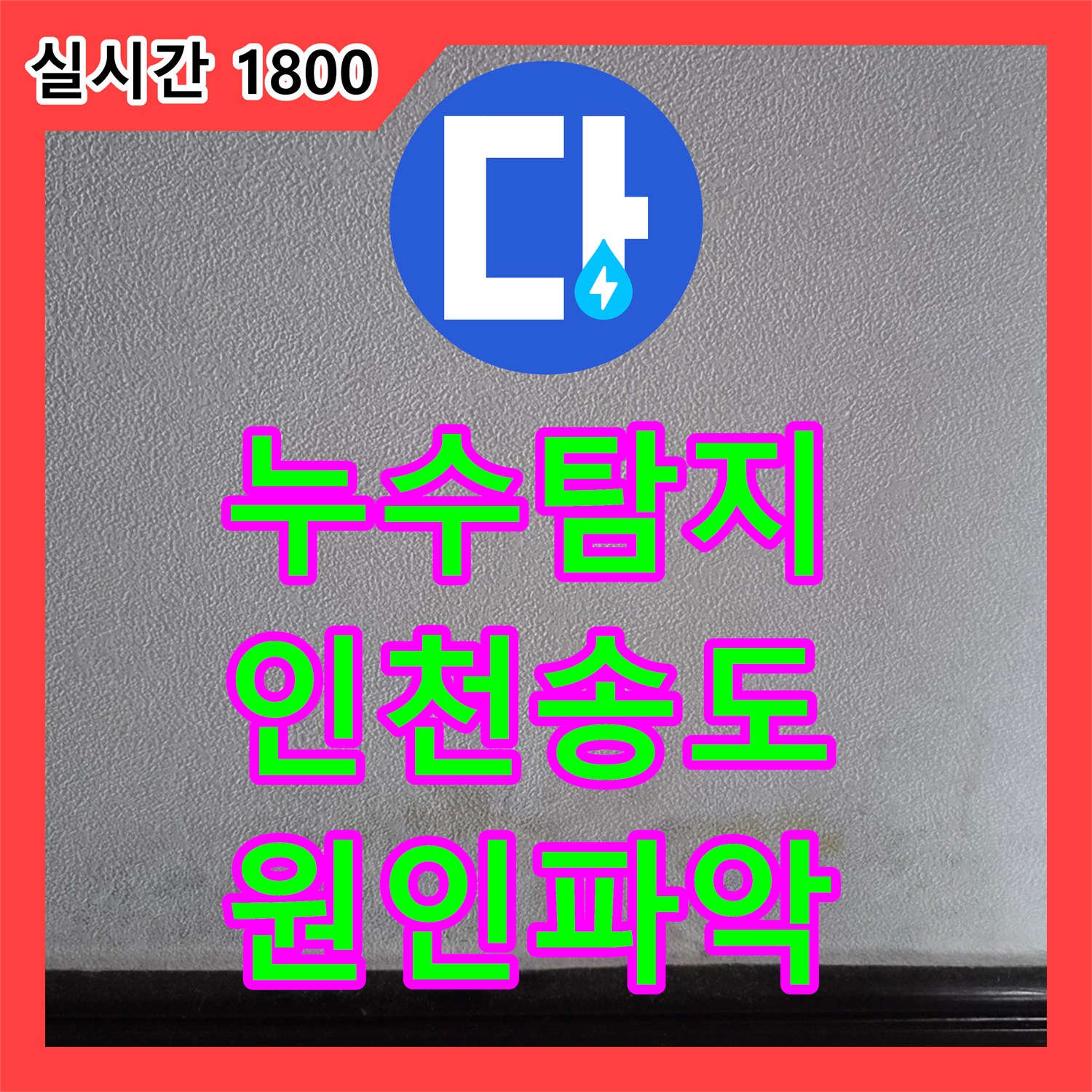 누수탐지 화장실 인접 벽면의 곰팡이와 습기를 정밀 진단하여 보수한 사례 인천 연수구 송도동