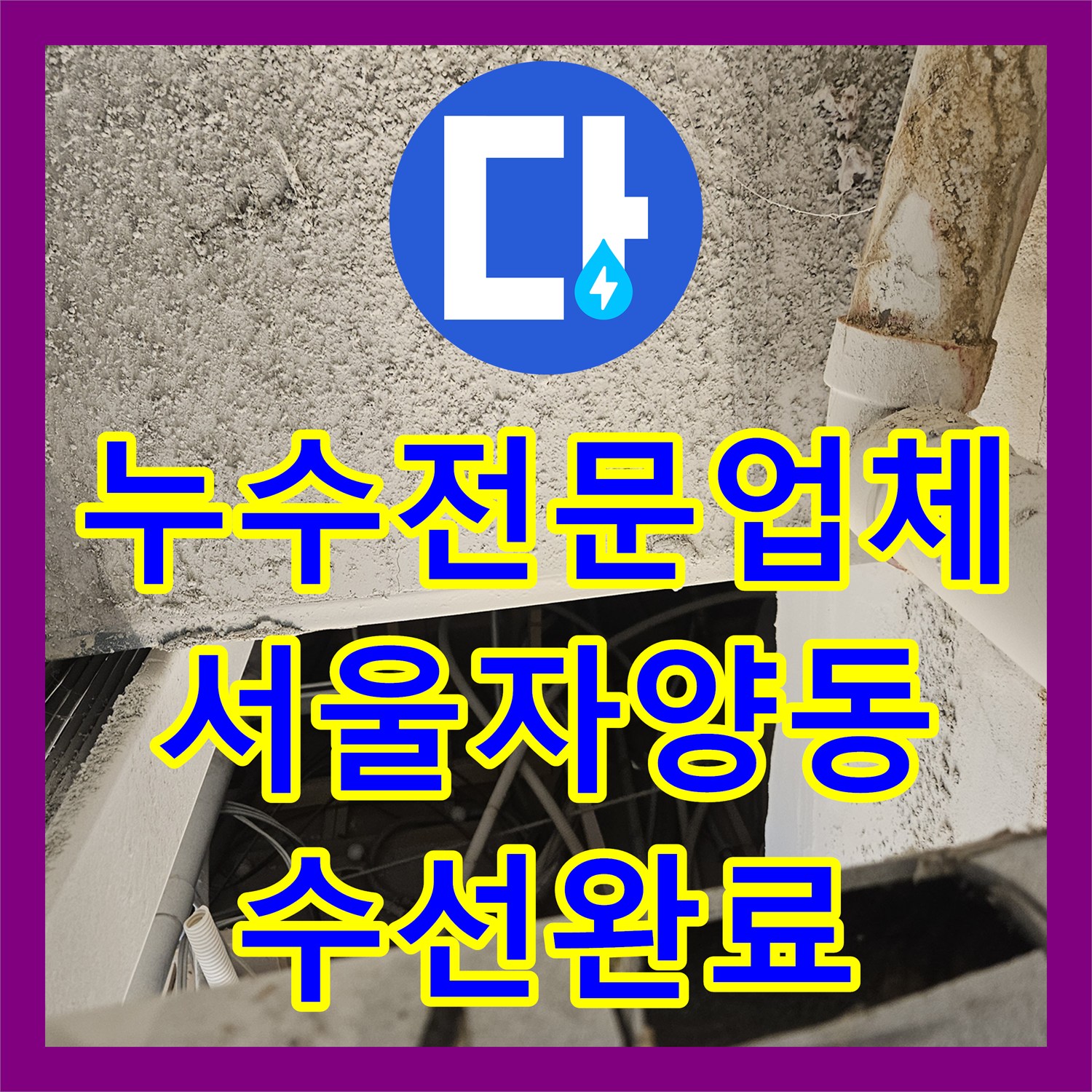 누수전문업체 천장 하수관 파손 부위를 정밀하게 수선한 서울 광진구 자양동 사례