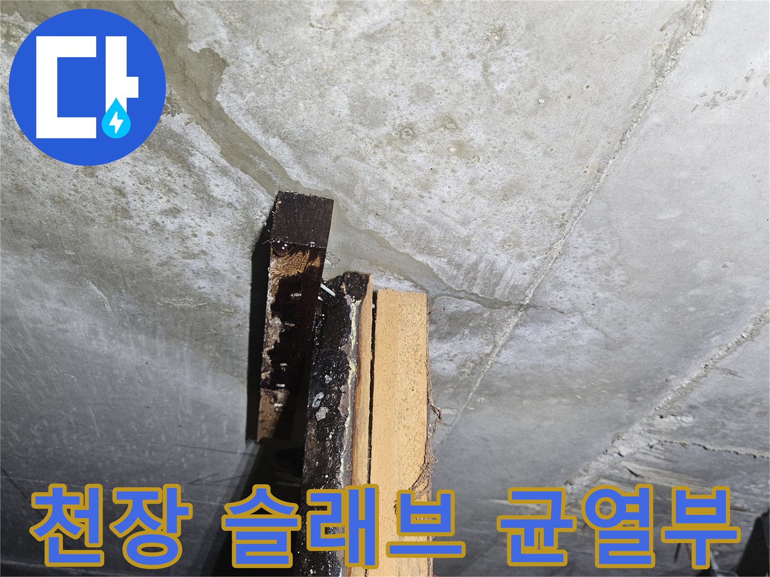 화장실-천장-콘크리트-층-균열-및-습기-상태