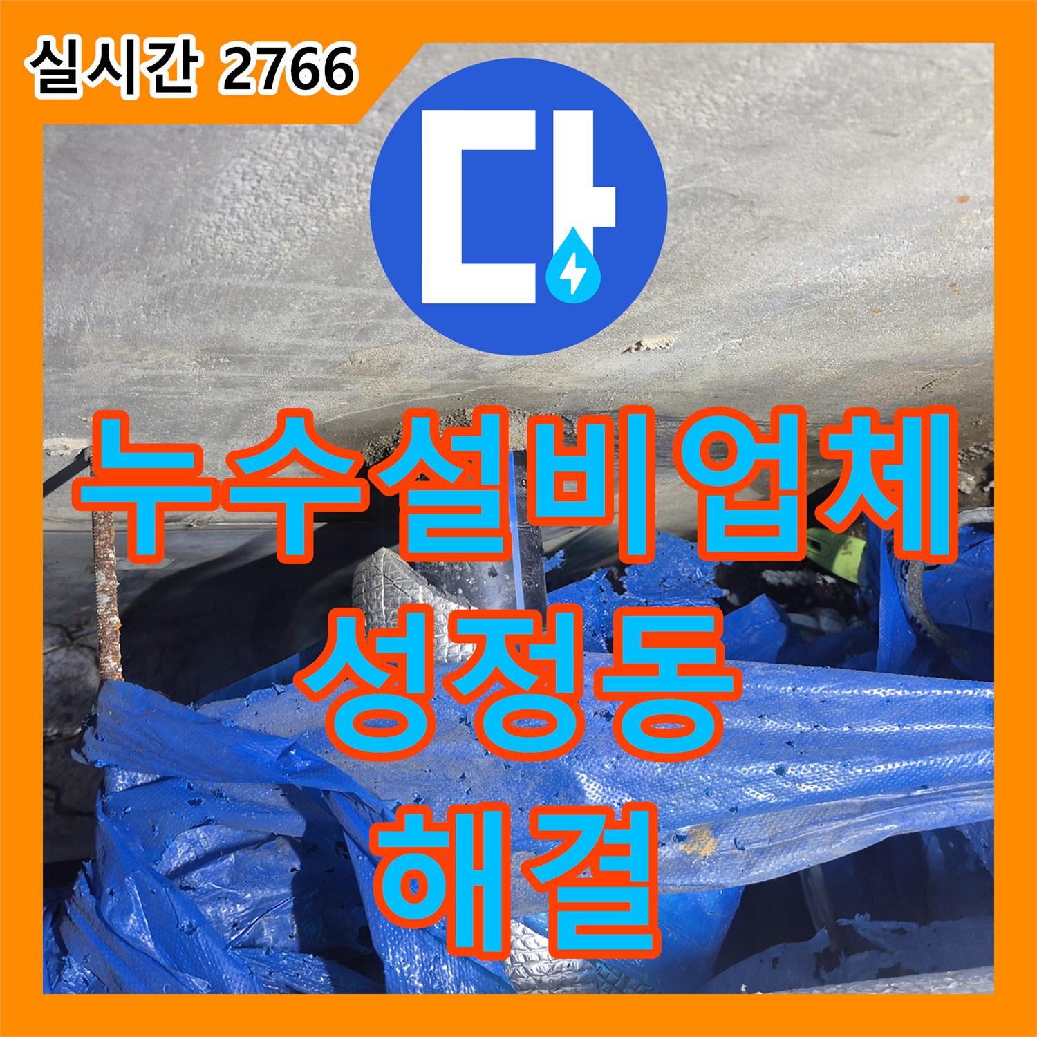 누수설비업체 지하 매립 급수관에서 시작된 누수로 바닥에 물이 차오른 현장 조치 천안시 서북구 성정동