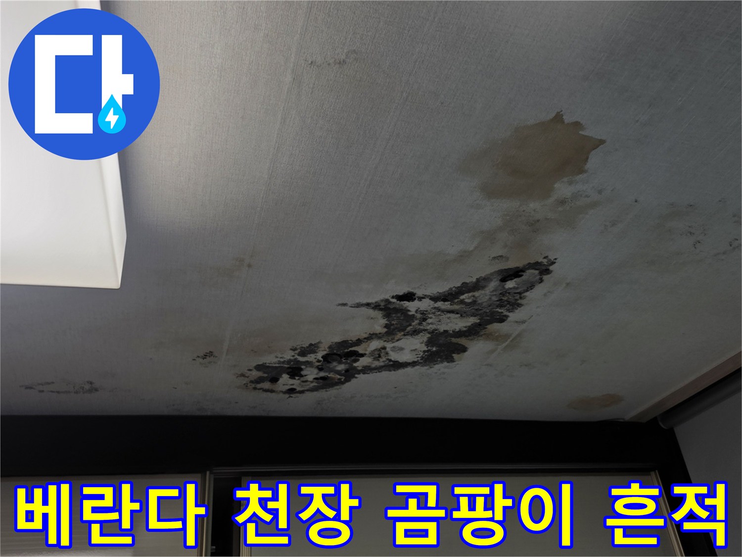 구리시 교문동-아랫집 베란다 천장에 발생한 곰팡이와 물자국